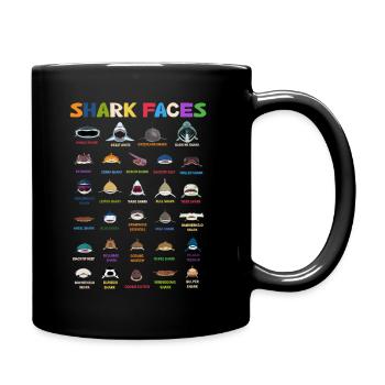 Types Of Shark Faces. Shark Face Identification - Full Colour Mug - black - Right