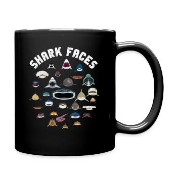 Types Of Shark Faces. Shark Face Identification - Full Colour Mug - black - Right