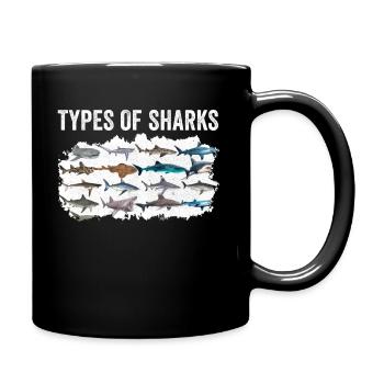 Types of Sharks - Tasse einfarbig - Schwarz - Rechts