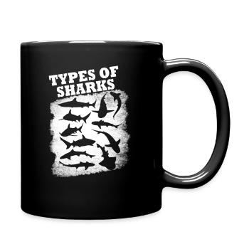 Types of Sharks - Tasse einfarbig - Schwarz - Rechts