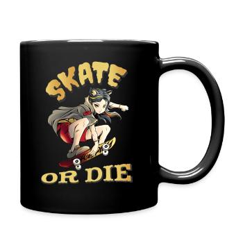 Skate or Die Skateboarder Anime Girl - Mug uni - noir - Droite