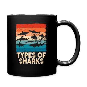 Types of Sharks - Tasse einfarbig - Schwarz - Rechts