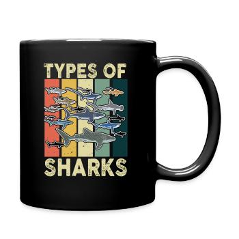 Types of Sharks - Tasse einfarbig - Schwarz - Rechts