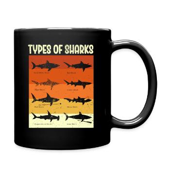 Types of Sharks - Tasse einfarbig - Schwarz - Rechts