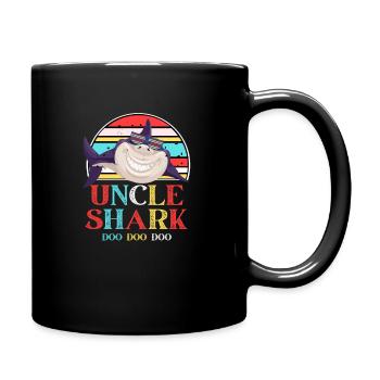 Onkel Hai Tiere Fisch Ozeanisches Meer Onkel Lustig - Tasse einfarbig - Schwarz - Rechts