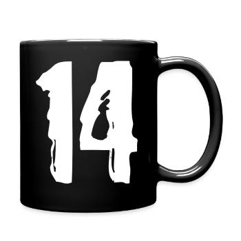 14 Zahl Trikot - Tasse einfarbig - Schwarz - Rechts