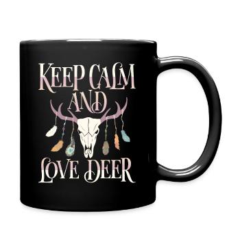 Deer antlers, deer, Keep-Calm saying - Full Colour Mug - black - Right