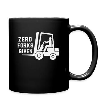 Gabelstapler Fahrer Bediener lustiges Design - Tasse einfarbig - Schwarz - Rechts