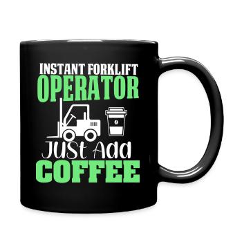 Forklift driver operator funny design - Full Colour Mug - black - Right