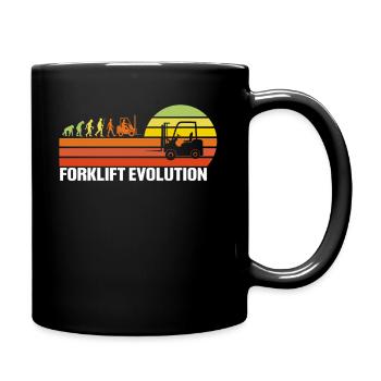 Gabelstapler Fahrer Bediener lustiges Design - Tasse einfarbig - Schwarz - Rechts