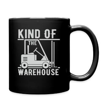 Gabelstapler Fahrer Bediener lustiges Design - Tasse einfarbig - Schwarz - Rechts