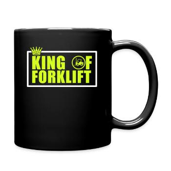 Gabelstapler Fahrer Bediener lustiges Design - Tasse einfarbig - Schwarz - Rechts