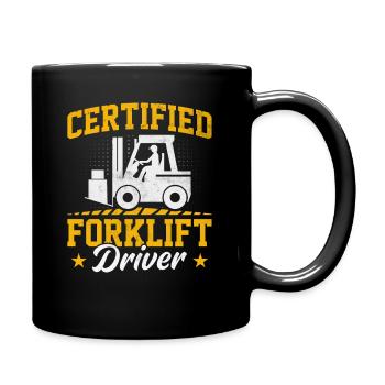 Forklift driver operator funny design - Full Colour Mug - black - Right
