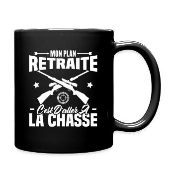 Mon plan retraite c'est d'aller à la chasse - Mug uni - noir - Droite