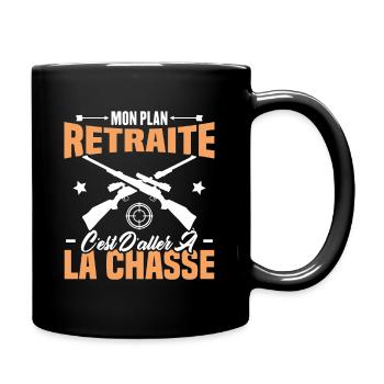 Mon plan retraite c'est d'aller à la chasse - Mug uni - noir - Droite