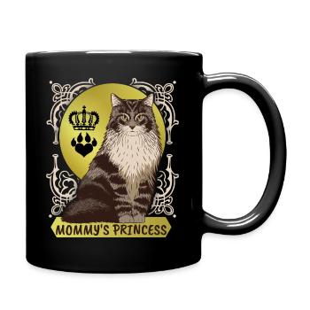 Princesse Chat, Style Vintage, Maman Princesse - Mug uni - noir - Droite