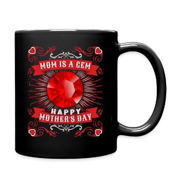 Muttertag Mama-ist-ein-Juwel Gemmologie-Mom Spruch - Tasse einfarbig - Schwarz - Rechts
