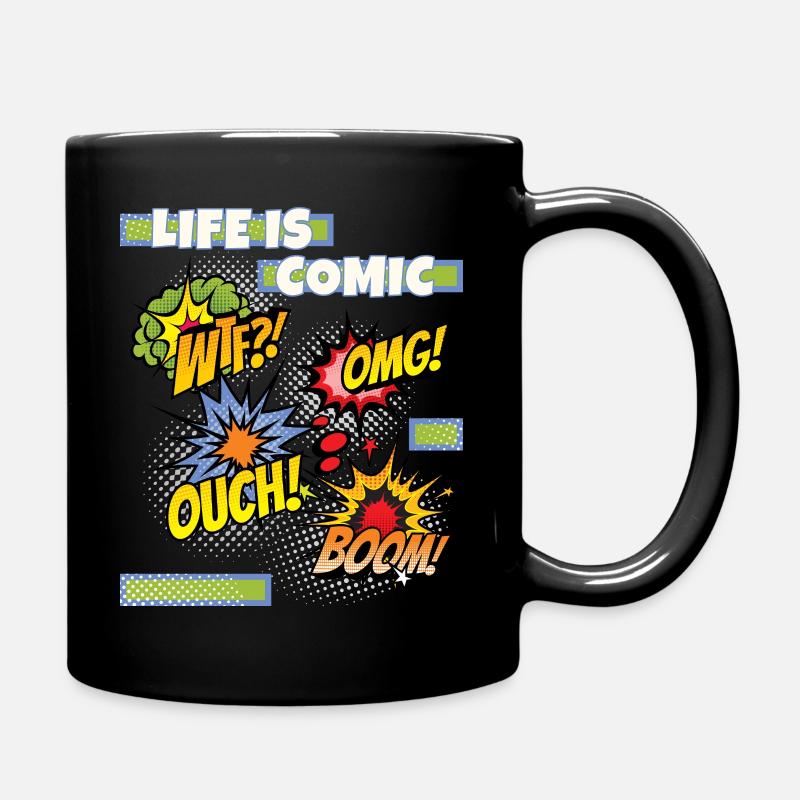 Comic, comic strips, funny saying comic style - Full Colour Mug - black