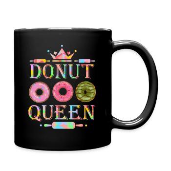 Donuts, baking donuts, donut queen funny saying - Full Colour Mug - black - Right