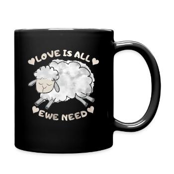Mouton mouton drôle dicton, jeu de mots - Mug uni - noir - Droite