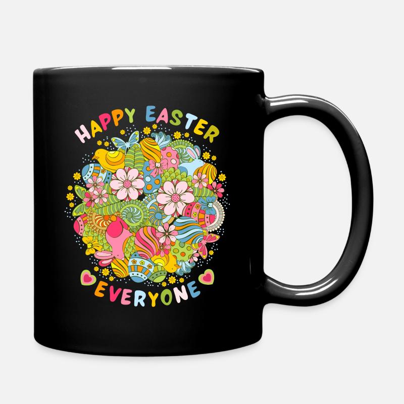 Happy Easter everyone, Frohe Ostern Vintage-Retro - Tasse einfarbig - Schwarz
