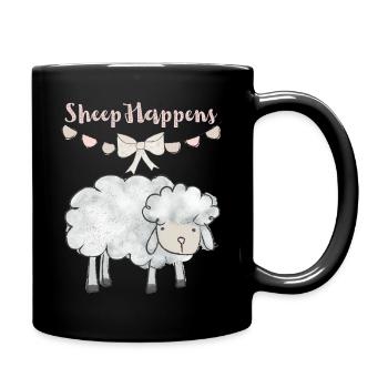 Mouton mouton drôle en disant morsures de mouton, jeu de mots - Mug uni - noir - Droite