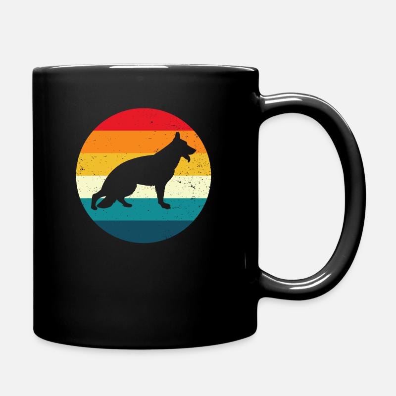 Deutscher Schäferhund Retro, Vintage-Stil - Tasse einfarbig - Schwarz