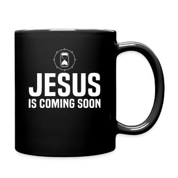 Jesus Is Coming Soon Countdown Christian Jesus - Full Colour Mug - black - Right
