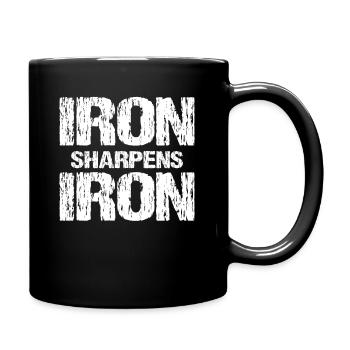 Iron Sharpens Iron Christian Workout Iron - Tasse einfarbig - Schwarz - Rechts