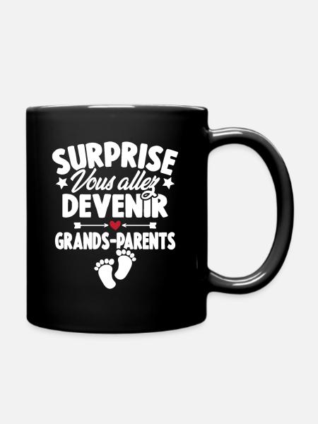 Surprise vous allez devenir grands parents - Mug uni - noir
