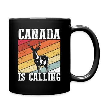 Canada Is Calling - Kanada Elch Elk Backpacker Ges - Tasse einfarbig - Schwarz - Rechts