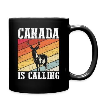 Canada Is Calling - Kanada Elch Elk Backpacker Ges - Tasse einfarbig - Schwarz - Rechts
