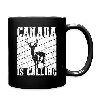 Canada Is Calling - Kanada Elch Elk Backpacker Wan - Tasse einfarbig - Schwarz - Rechts