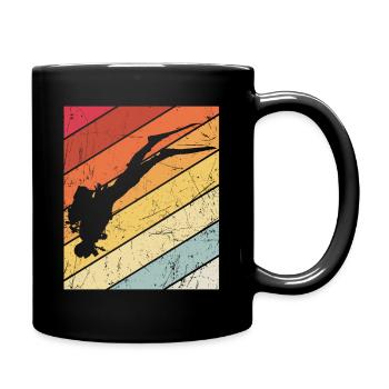 Vintage Taucher Ocean Diver Tauchsport - Tasse einfarbig - Schwarz - Rechts