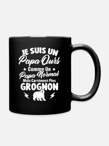 Je suis un papa ours c'est comme un papa normal - Mug uni - noir
