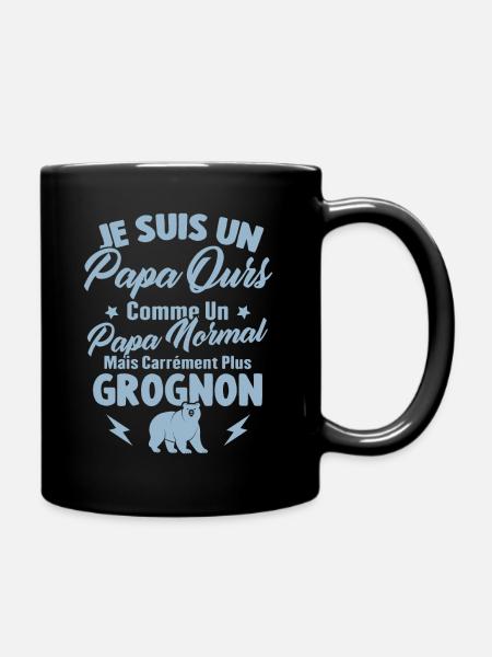 Je suis un papa ours c'est comme un papa normal - Mug uni - noir