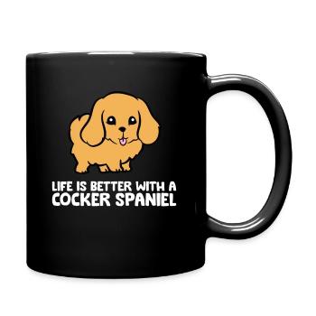 La vie est meilleure avec un cocker épagneul - Mug uni - noir - Droite