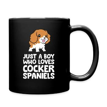 Just a Boy Who Loves Cocker Spaniels - Full Colour Mug - black - Right