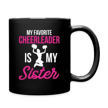 Ma pom-pom girl préférée est Ma sœur Cheer - Mug uni - noir - Droite