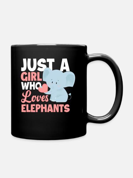 Elefant Mädchen Tiere - Tasse einfarbig - Schwarz
