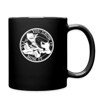 You Grow It I'll Mow It - Funny Tractor - Full Colour Mug - black - Right