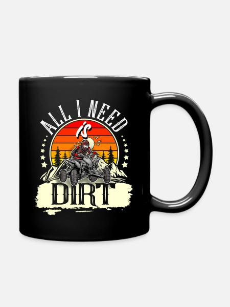 Quad ATV Offroad Quadfahrer - Tasse einfarbig - Schwarz