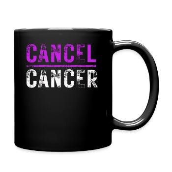 Cancer Awarness Fight Cancer Breast Cancer Warrior - Full Colour Mug - black - Right