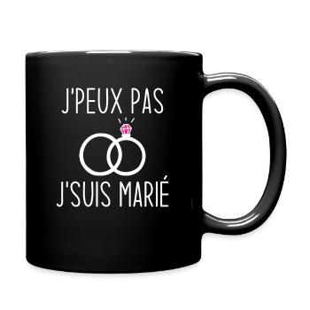 J'peux pas je suis marié / Humour cadeau mariage - Mug uni - noir - Droite