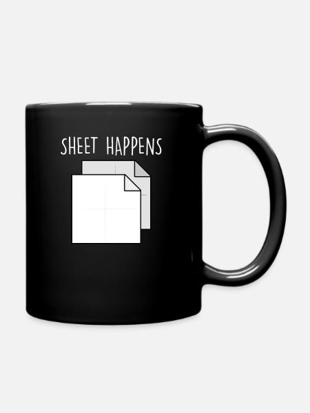 Sheet Happens, Origami Liebe - Tasse einfarbig - Schwarz