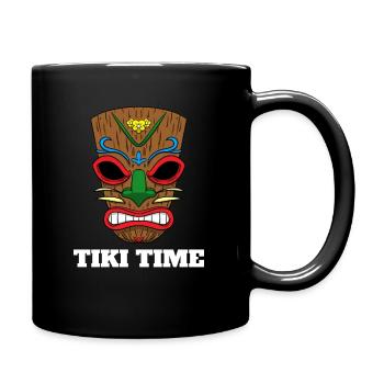 Tiki Time Fête de vacances polynésienne à Hawaï - Mug uni - noir - Droite