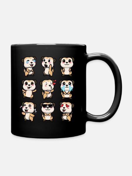 Erdmännchen Tierliebhaber Erdmännchenliebhaber - Tasse einfarbig - Schwarz