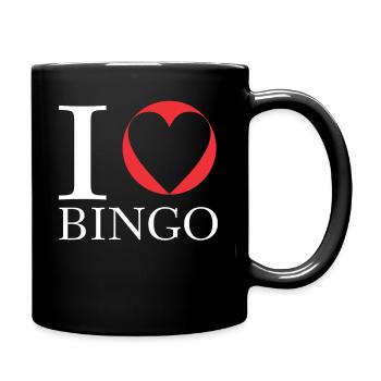 I Love Bingo Lustiges Bingo - Tasse einfarbig - Schwarz - Rechts