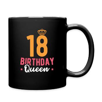 18 Geburtstag Mädchen Geschenkidee - Tasse einfarbig - Schwarz - Rechts