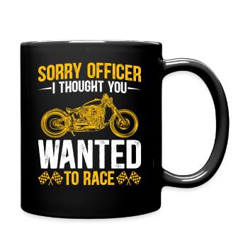 Désolé officier - Drôle de motard - Mug uni - noir - Droite